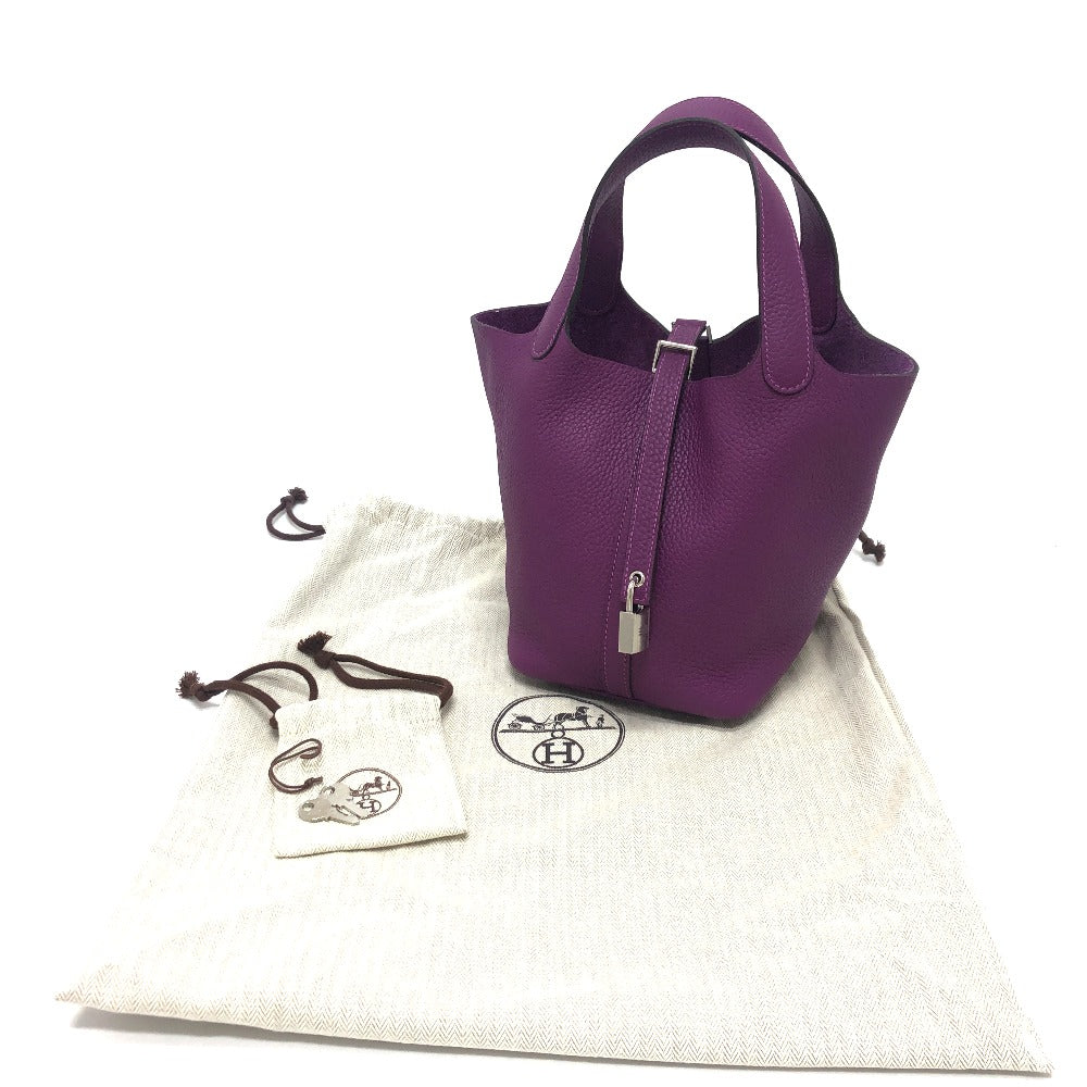 HERMES Picotin Lock PM Handbag, Leather, Women's, Anemone, Purple