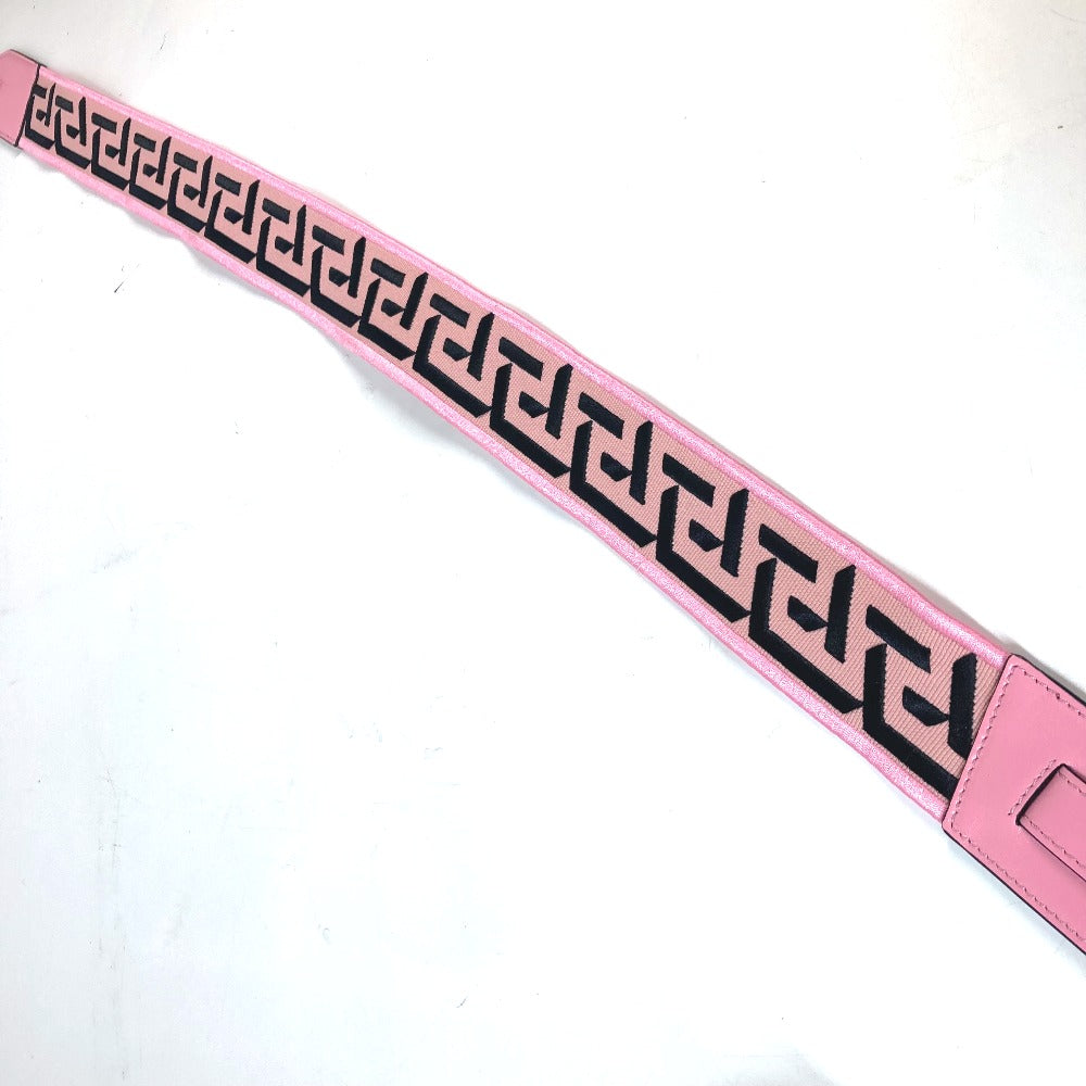 VERSACE ロゴ ショルダーストラップ キャンバス/レザー レディース ピンク