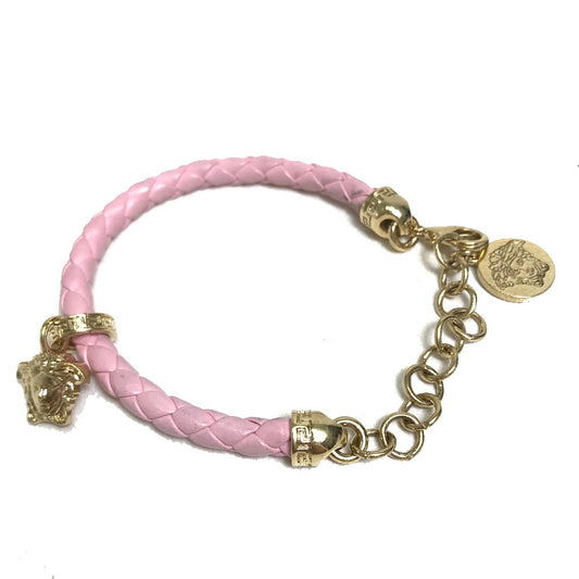 VERSACE Medusa Leather Bracelet for Women, Pink