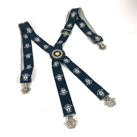VERSACE メデューサ ロゴ アクセサリー サスペンダー ゴム ユニセックス ブラック - brandshop-reference