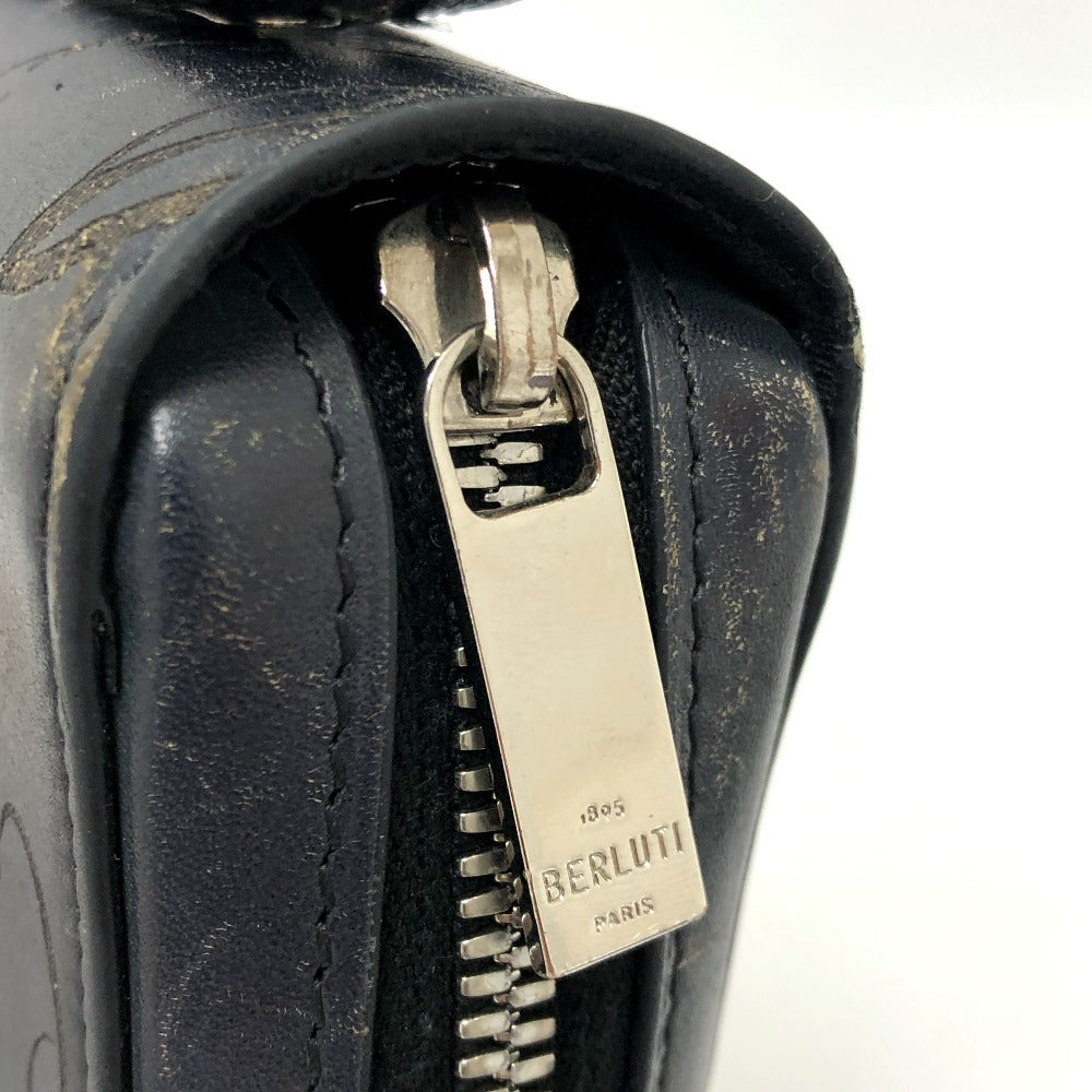 Berluti カリグラフィ イタウバワイド トラベルウォレット 長財布 財布 ウォレット 長財布 レザー メンズ ブラック