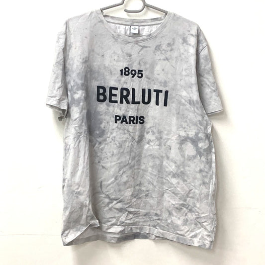 Berluti ロゴ アパレル 半袖 タイダイ柄 トップス 半袖Tシャツ コットン メンズ グレー - brandshop-reference