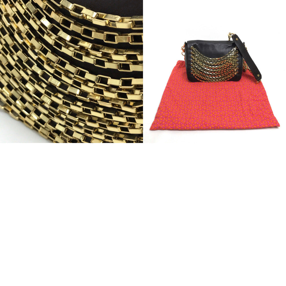Tory Burch Mini bag pouch Stacking design Bags Crossbody Bags Shoulder Bags Chain Pochette Shoulder Bag Leather Dark brown/GoldHardware Used