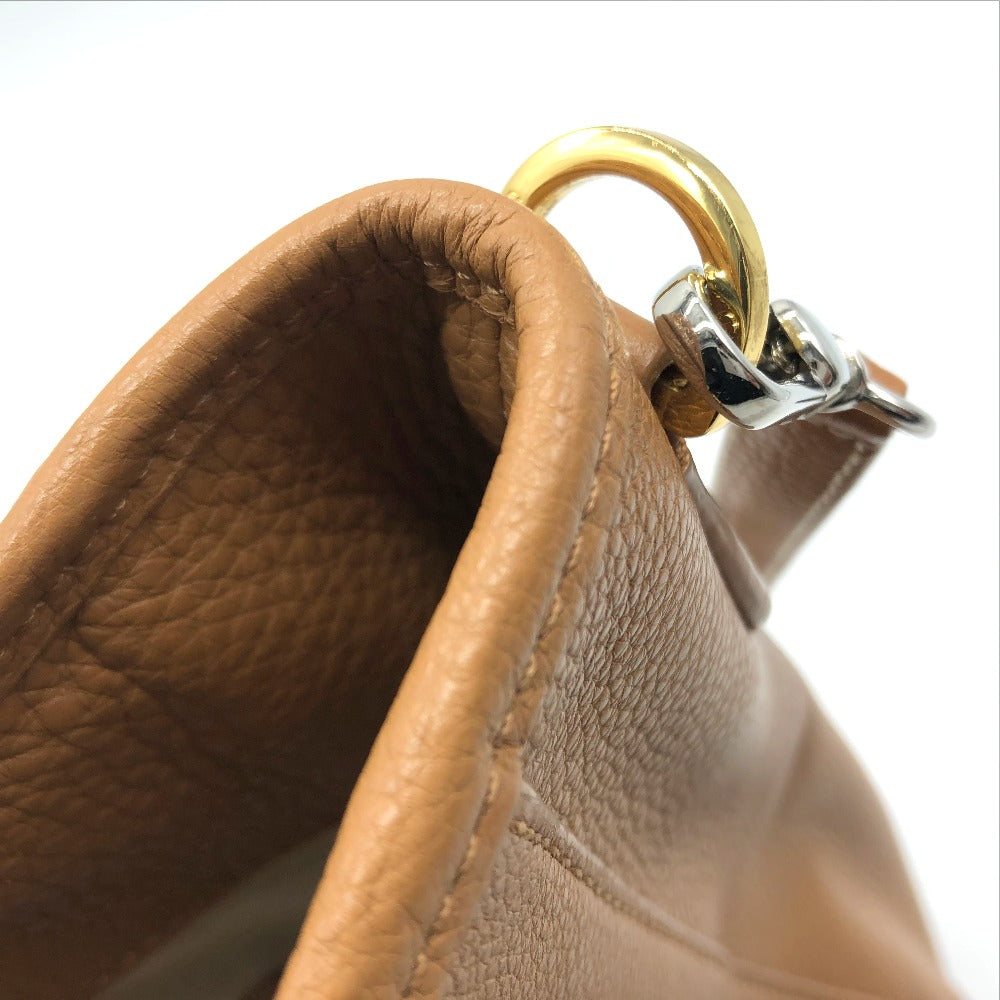 Tory Burch Amanda Hand Bag Bag Shoulder Bag 2WAY Bag Tote Bag Tote Bag Leather Camel Brown Used