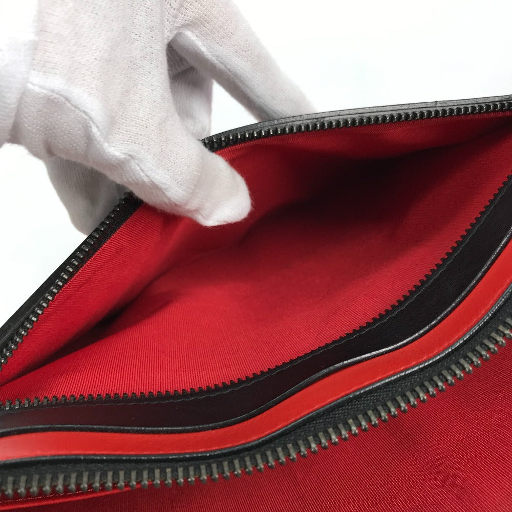 Christian Louboutin Two-Tone Logo Bag Pouch Clutch Bag Leather Men's Black
