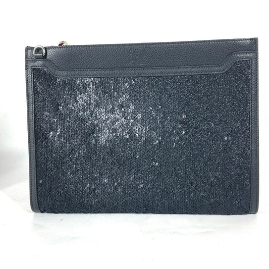 Christian Louboutin SKY สกาย สปอยล์ 2WAY Bag กระเป๋าคลัตช์ กระเป๋าสะพายข้าง หนัง ยูนิเซ็กส์ สีดำ