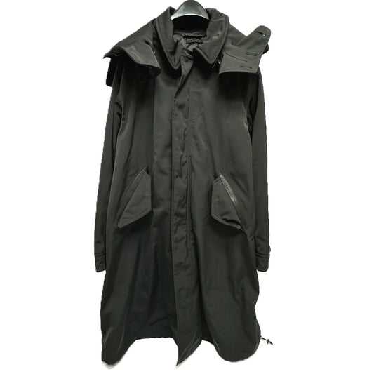 TOM FORD TFO637 Hoodie with W-Zip and Leather Piping, Men's Mod Coat, Nylon, Black