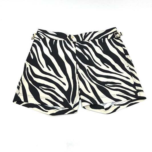 TOM FORD Men's White Zebra Swim Shorts with Pockets, Polyester Fabric