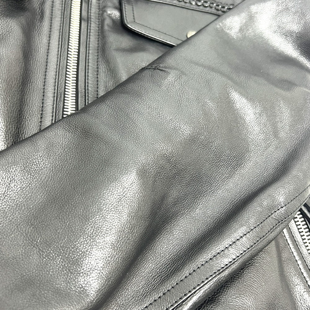 TOM FORD BY475 TFL856 編み込み ジップアップ ダウン アパレル ライダースジャケット レザー メンズ ブラック