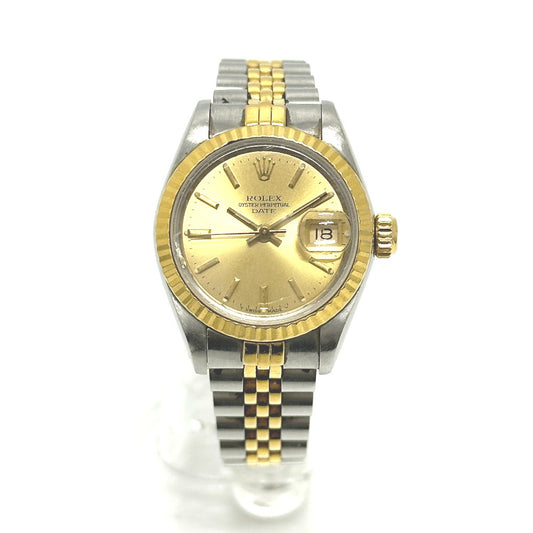 ROLEX 69173 デイトジャスト 自動巻き 腕時計 SS/K18YG レディース シルバー