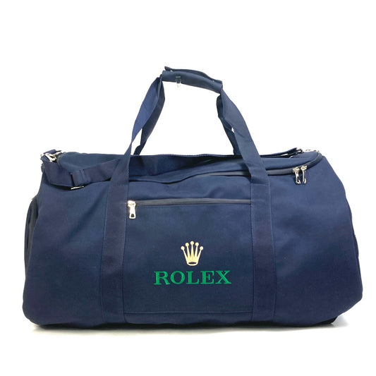 ROLEX ロゴ刺繍 スポーツバッグ カバン 2WAYバッグ トラベルバッグ 旅行バッグ ボストンバッグ キャンバス ユニセックス ネイビー - brandshop-reference