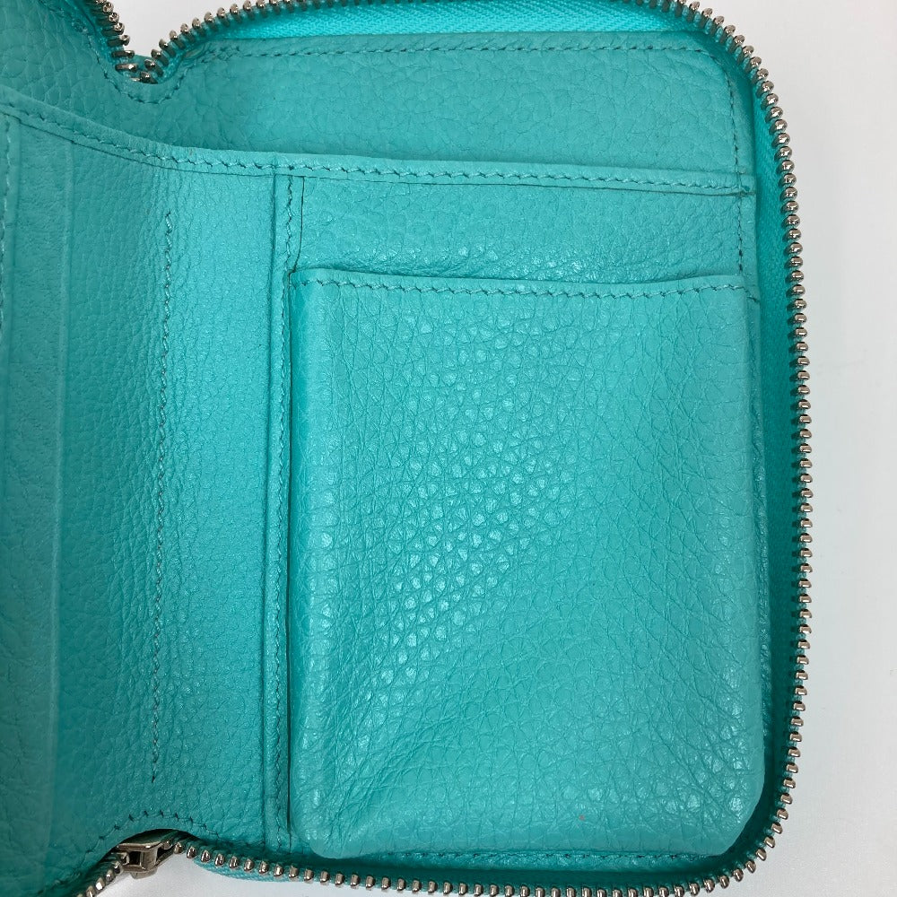 TIFFANY&Co. 名刺入れ パスケース 札入れ 2つ折り ポーチ マルチケース カードケース レザー レディース ティファニーブルー ブルー