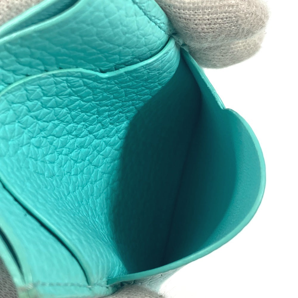 TIFFANY & Co. Return to Tiffany Heart Business Card Holder, Pass Case, Card Case, Leather, Women's, Blue