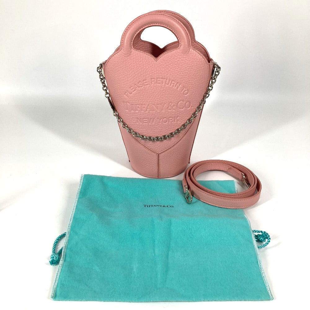 TIFFANY & Co. 72458478 Return to Tiffany Mini Crossbody Bag with Heart Chain Pochette, Japan Exclusive, Handbag, Crossbody Bag, Shoulder Bag, Leather, Women's, Pink