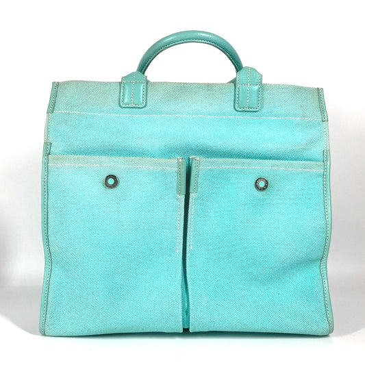 TIFFANY & Co. 2-Way Canvas Handbag, Shoulder Bag, Crossbody Bag, Tote Bag, Blue, Women's
