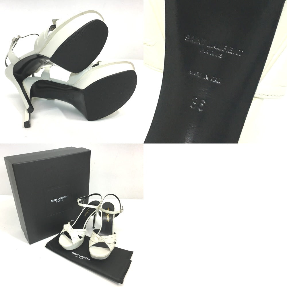 SAINT LAURENT PARIS 385297 リボン キャンディ トリビュート ハイヒール サンダル レザー レディース - brandshop-reference