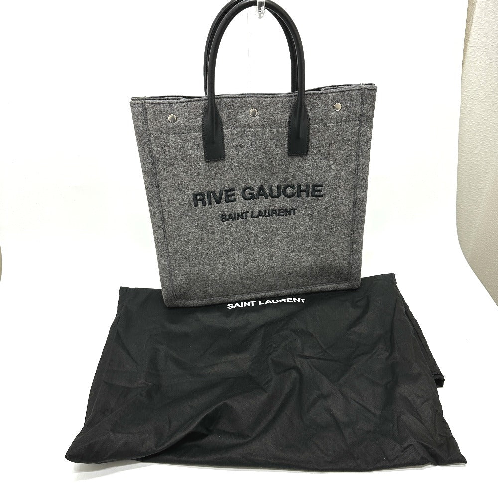 SAINT LAURENT PARIS 632539 ショルダーバッグ 肩掛け ハンドバッグ リヴゴーシュ RIVE GAUCHE カバン トートバッグ フェルト レディース グレー - brandshop-reference