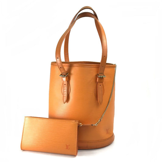 LOUIS VUITTON M5899H Epi Petit Bucket PM Tote Bag with Pouch, Shoulder Bag, Epi Leather, Women's, Mandarin Orange