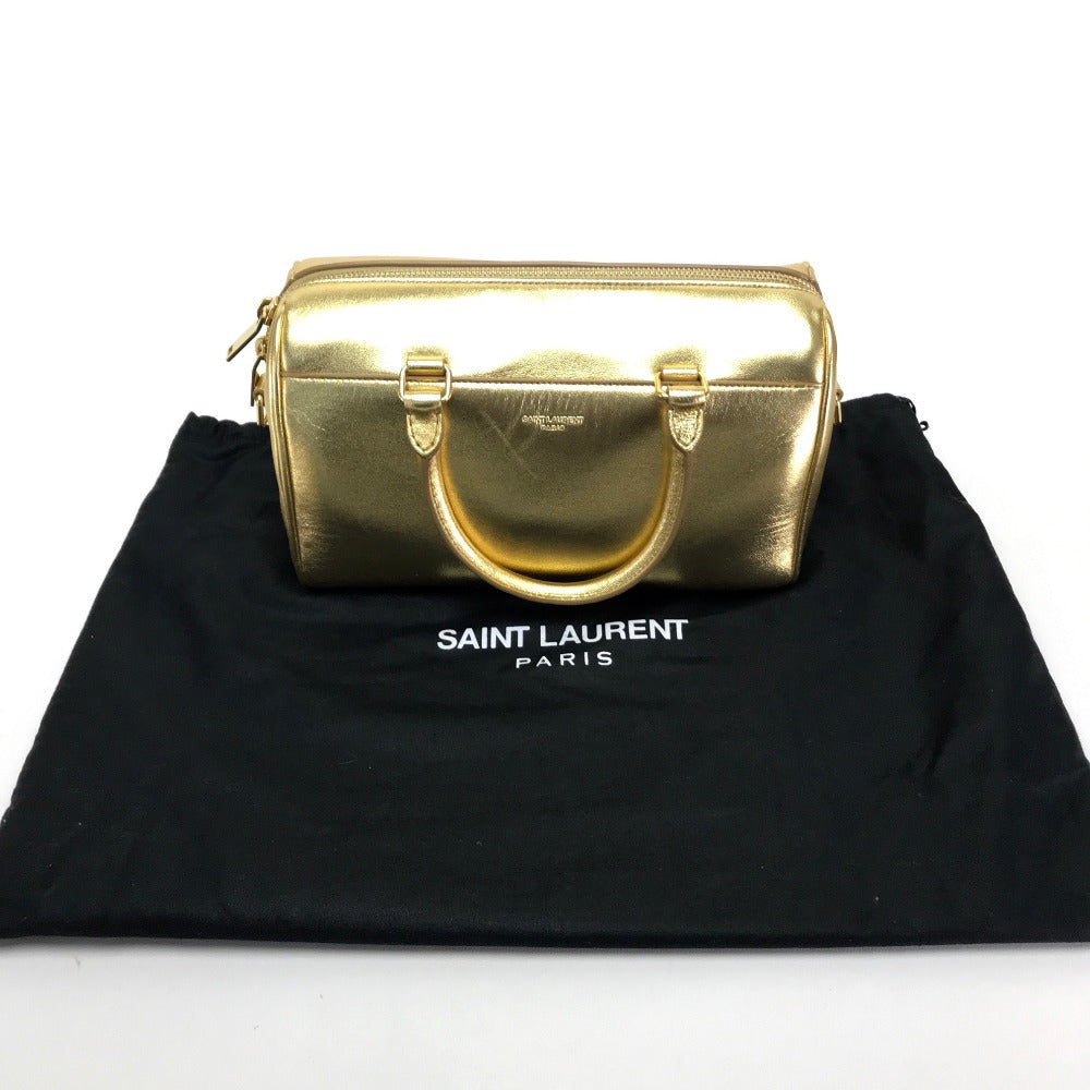SAINT LAURENT PARIS Baby Duffle Bag, Shoulder Bag, Handbag, Leather, Women's, Gold
