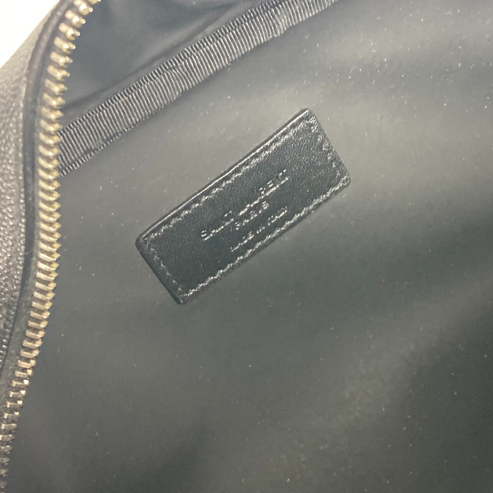 SAINT LAURENT PARIS 609347 Logo Grooming Case with Handle, Pouch, Second Bag, Leather, Men's, Black