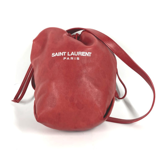 SAINT LAURENT PARIS 583328 ポーチ付き テディ スモール teddy 巾着 チェーン 斜め掛け ポシェット ロゴ ショルダーバッグ レザー レディース - brandshop-reference