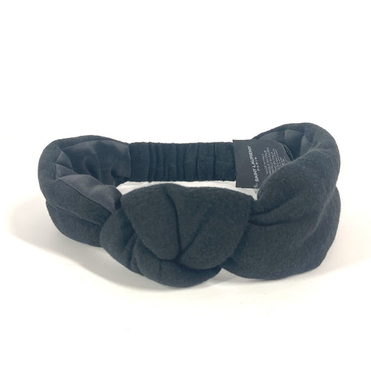 SAINT LAURENT PARIS 682968 ヘッドバンド ヘアアクセサリー パイル ヘアバンド コットン レディース ブラック - brandshop-reference