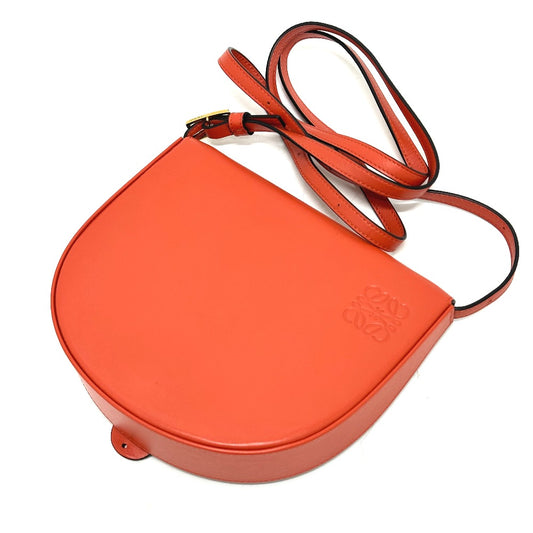 LOEWE Anagram Heel Bag, Crossbody/Shoulder Bag, Leather, Women's, Orange
