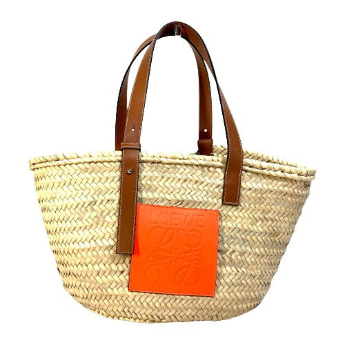 LOEWE A223S92X01 アナグラム ショルダーバッグ 肩掛け バスケットバッグ ミディアム かごバッグ カバン カゴバッグ トートバッグ ストロー レディース オレンジ