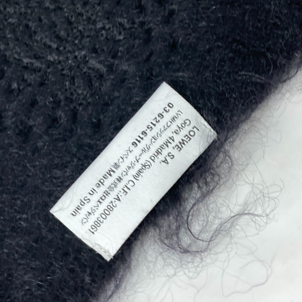 LOEWE ビーズ刺繍 ロゴ フリンジ マフラー モヘア レディース ブラック - brandshop-reference