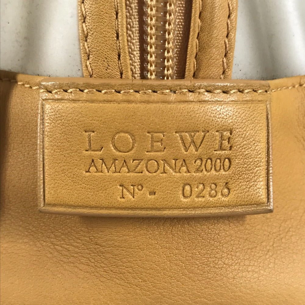 LOEWE 160th Anniversary Limited Edition Amazona Mini Boston Bag with Logo, Vinyl/Leather, Beige