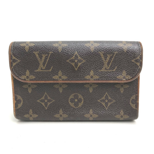 LOUIS VUITTON M51855 Monogram Florentine Pochette, a women's bag, pouch, or waist bag in brown Monogram canvas.