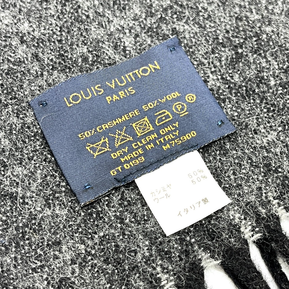LOUIS VUITTON M75900 charpes-Monogram gradient Apparel accessories Scarf Wool / Cashmere Black/gray Used