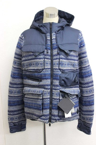 MONCLER TENZAM Men's Navy Wool Hooded Down Jacket