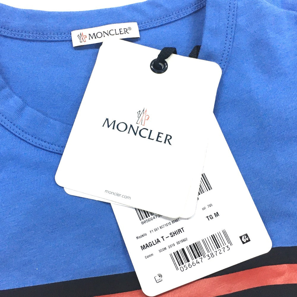 MONCLER 0918C710108390T 日本未入荷カラー マグリア アパレル プリント 半袖Tシャツ コットン レディース ライトブルー