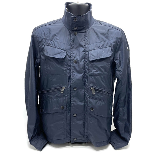 MONCLER 4114505 ロゴパッチ LEVENS ルヴァン ジップアップ ブルゾン アパレル アウター ナイロンジャケット ナイロン メンズ ネイビー - brandshop-reference