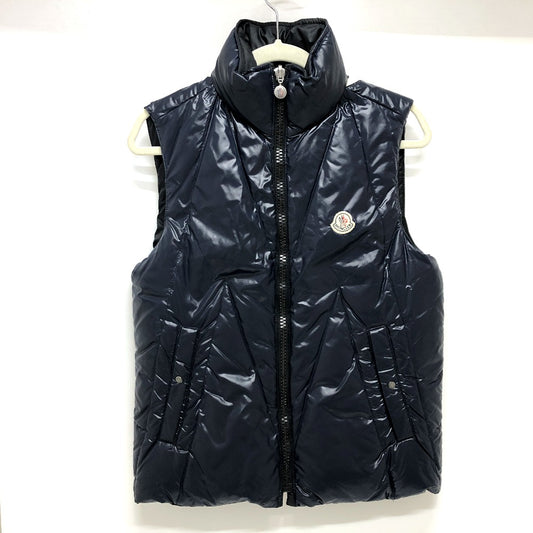 MONCLER Men's Reversible Down Vest in Tricolor Nylon, Navy