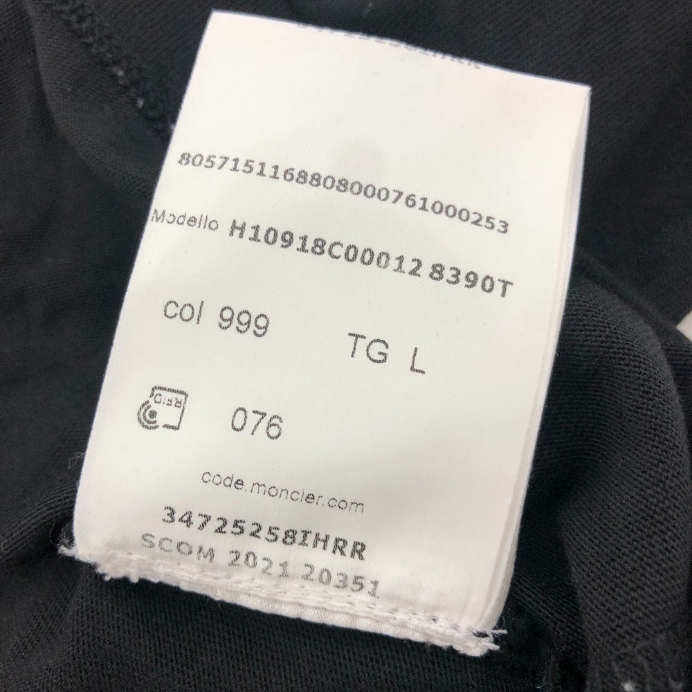 MONCLER Center Big Logo Short Sleeve T-Shirt Shirt Short Sleeve T-Shirt Cotton Men's Black