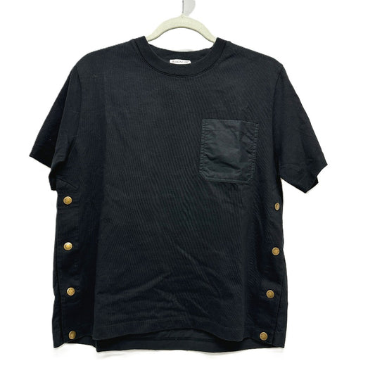 MONCLER C-SCOM-24-35846 Chest pocket Side Button Apparel Short sleeve T-shirt cotton Black Used