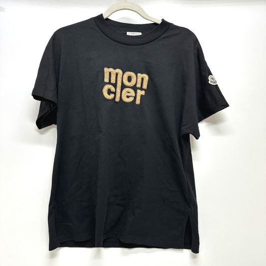 MONCLER C-SCOM-25-8822 logo apparel Short sleeve T-shirt cotton Black Used