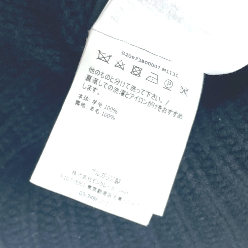 MONCLER ロゴ ワッペン ビーニー 帽子 ニット帽 ニットキャップ ニット帽 ウール レディース ブラック - brandshop-reference