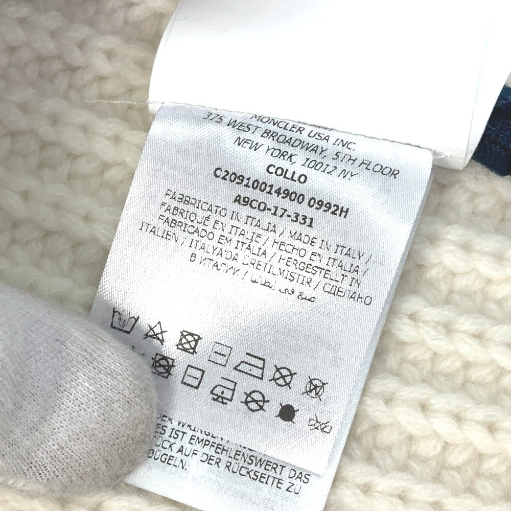 MONCLER マフラー ジップアップ COLLO ニット マフラー ウール レディース ホワイト - brandshop-reference