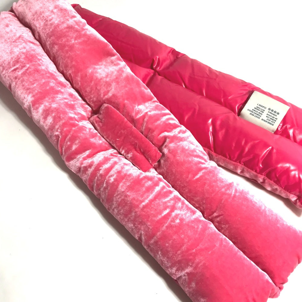 MONCLER Down Velour Logo Accessory Scarf Rayon Women's Pink