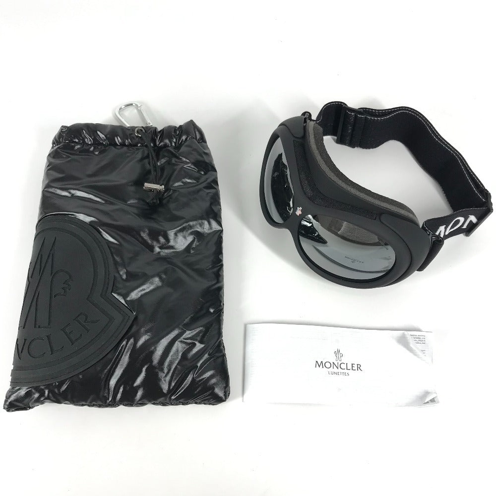 MONCLER めがね メガネ アイウェア 眼鏡 ロゴ ゴーグル スキー スノボー スポーツ サングラス プラスチック ユニセックス ブラック - brandshop-reference