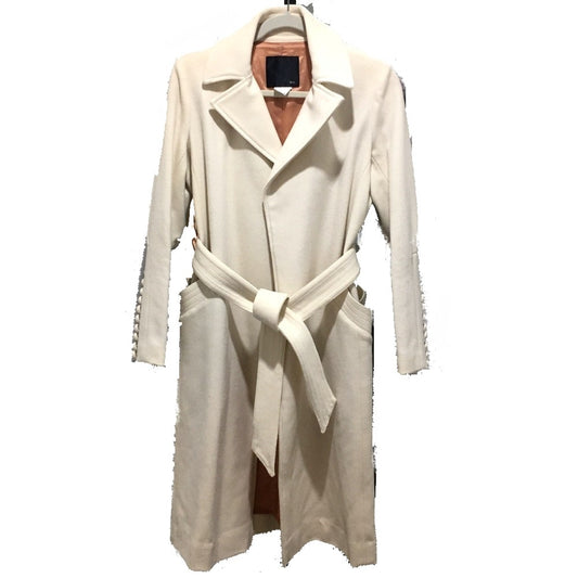 DOUBLE STANDARD CLOTHING sov Wool Apparel Outerwear Long Coat Women's Ivory