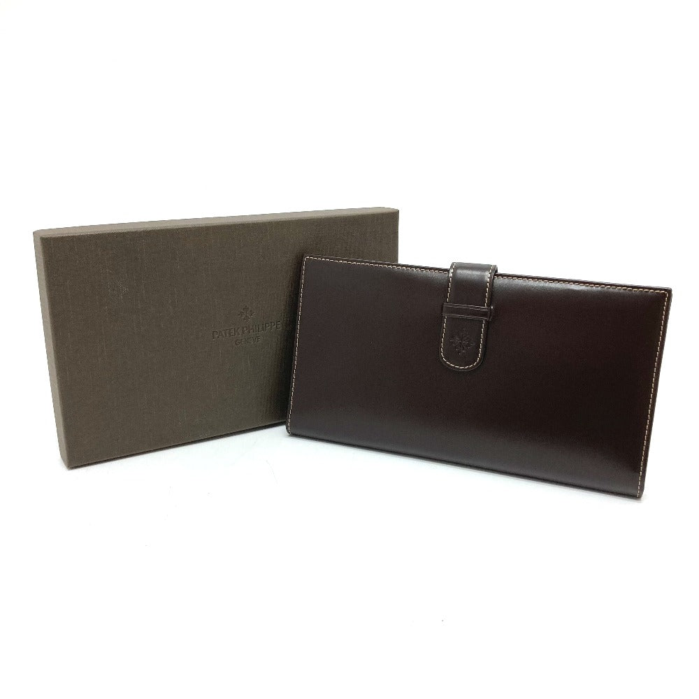 PATEK PHILIPPE Logo Novelty Bi-Fold Travel Pouch/Case in Brown Leather for Men (Not for Sale)