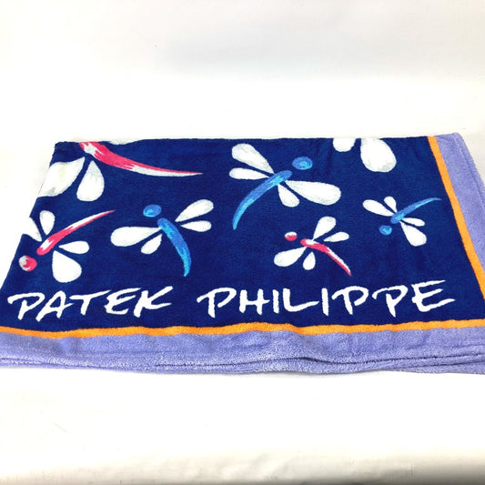 PATEK PHILIPPE All-Over Print Bath Towel, Interior Throw, Blanket, Cotton, Unisex, Blue