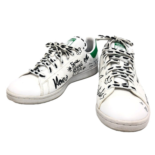 adidas スタンスミス 落書き ローカット スニーカー 靴 スニーカー レザー メンズ ホワイト - brandshop-reference