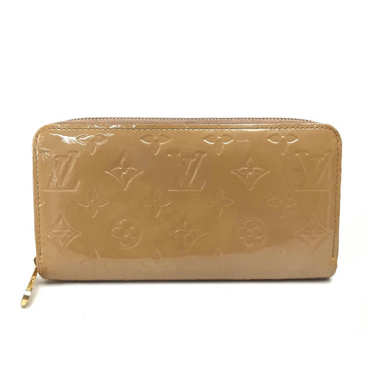 LOUIS VUITTON M91470 Vernis Zippy Wallet Round Zipper Long Wallet Long Wallet Patent Leather Ladies Noisette Beige
