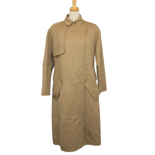 LE CIEL BLEU 16A69010-1 Women's Stitched Wool Long Coat in Brown