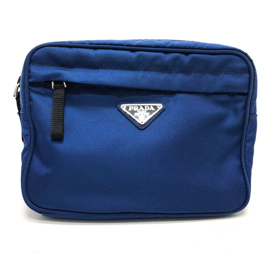 PRADA 2VL001 Triangle Logo Waist Bag, Nylon, Men's, Blue